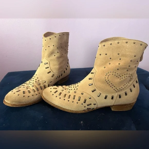 TWIN-SET SIMONA BARBIERI Western Studded Booties - Picture 8 of 13